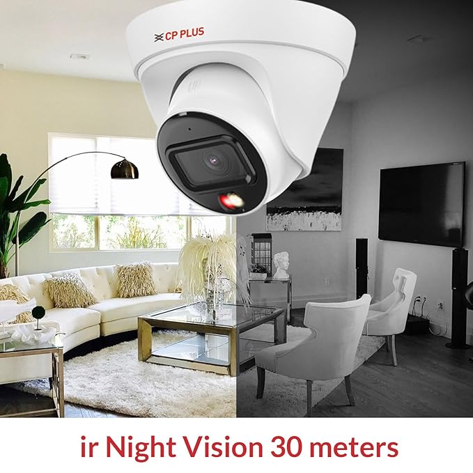 Click to see full view CP Plus 4MP Full HD IP Indoor Dome Camera | STQC Model | CP-UNC-DA41L3C-D-LQ | Built-in Mic | Color Night Vision | IR Night Vision | 3.6mm Fixed Lens | PoE | Compatible with NVR only thumbnail 6