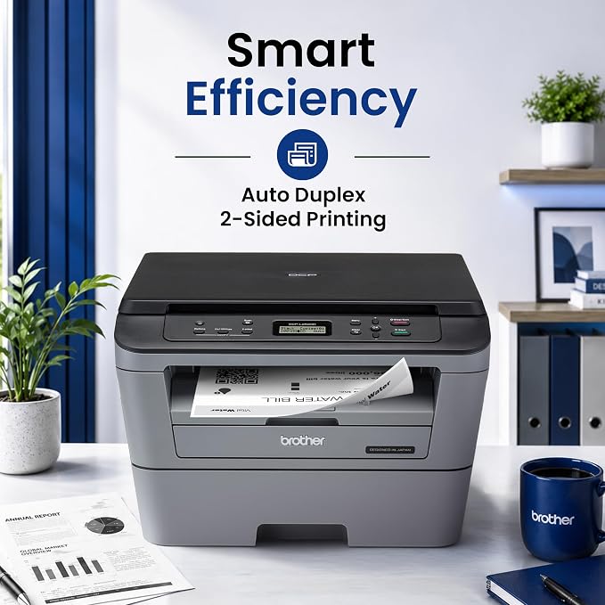 Brother DCP-L2520D Automatic Duplex Laser Printer with 30 Pages Per Minute Print Speed, Multifunction (Print Scan Copy), 2 in 1 (ID) Copy Button, LCD Display, 32 MB Memory, 250 Sheet Paper Tray, USB thumbnail 2